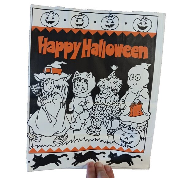 VTG 80s 90s Halloween Gift Trick or Treat Bag Colorable American Greetings NEW - Picture 4 of 8